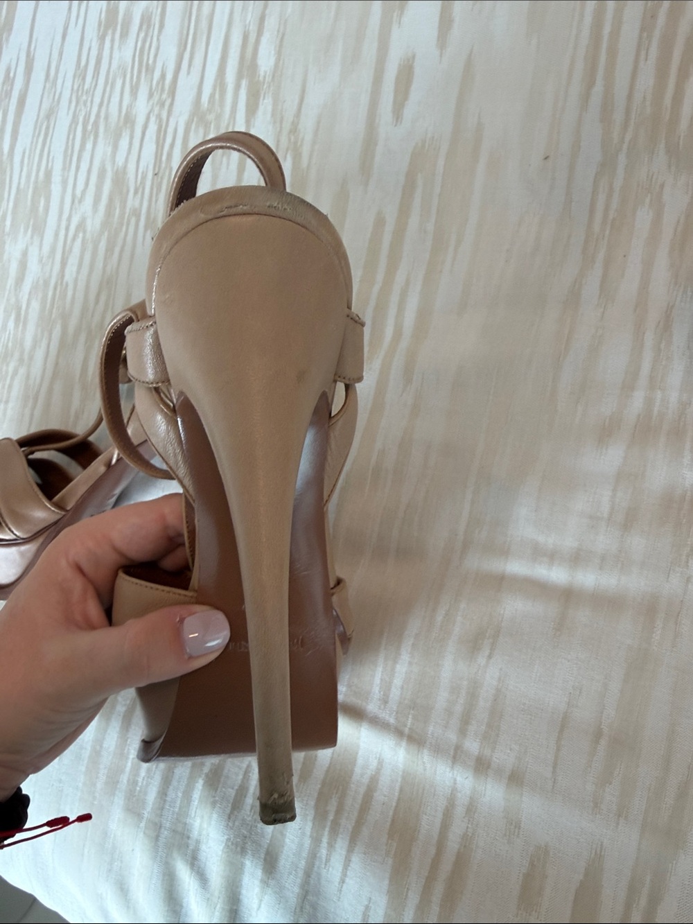 Saint Laurent Tan Leather Knotted Slingback Sandals - Tribute - Picture 7 of 8
